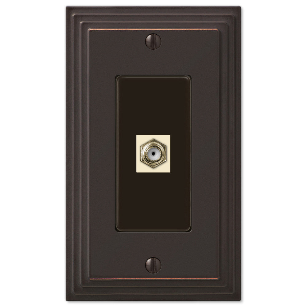 Steps Aged Bronze Cast - 1 Cable Jack Wallplate