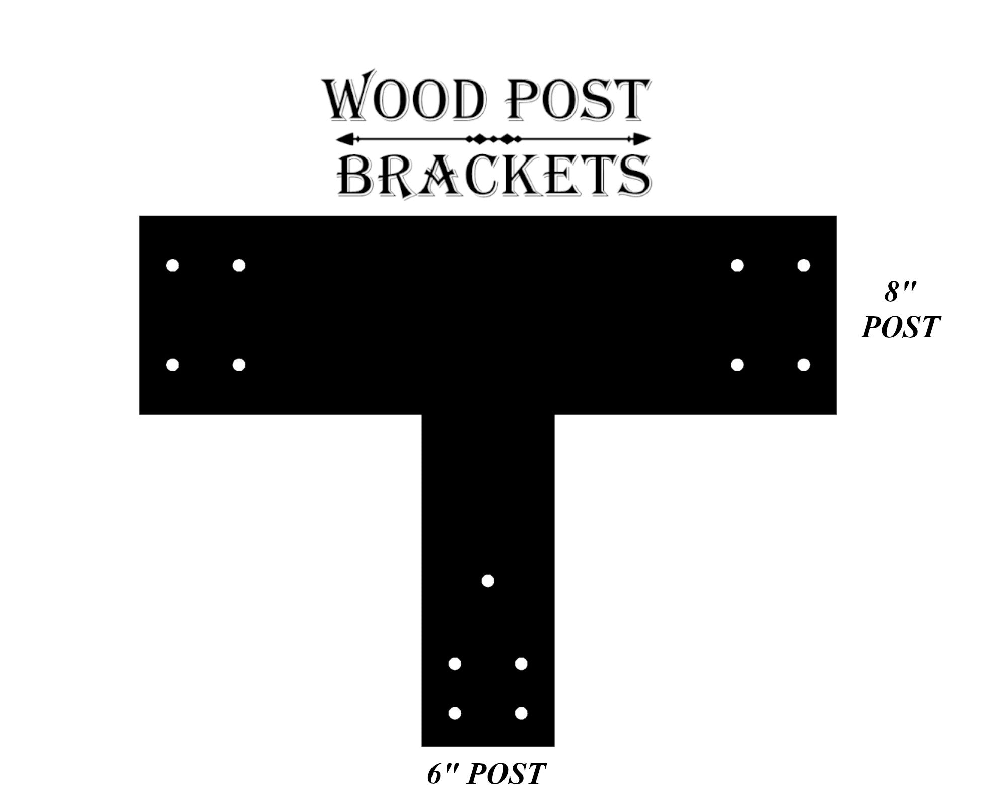 T Bracket for 8" Cross Post and 6" Vertical Post