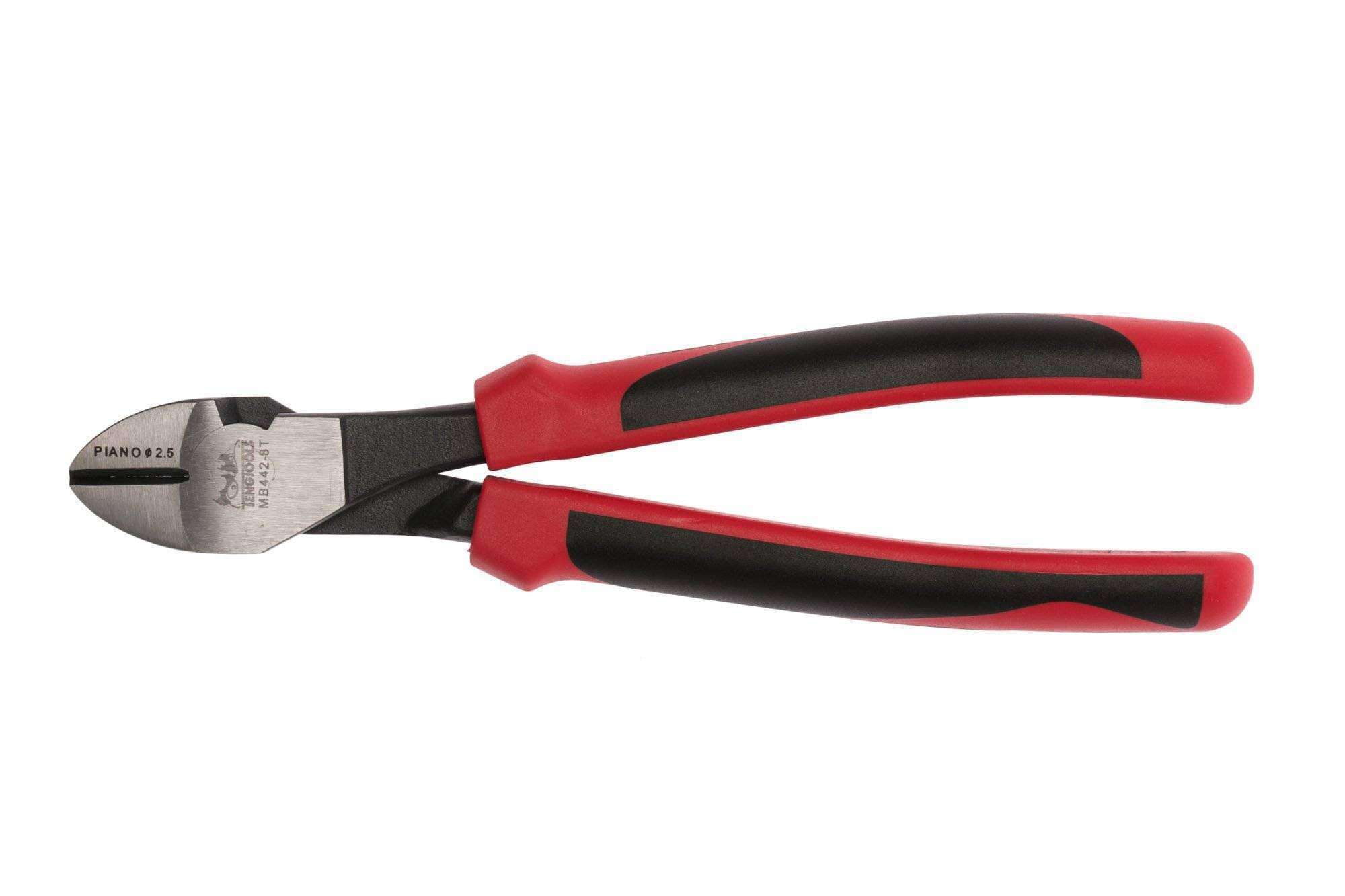 Teng Tools 8 Inch Heavy Duty Precision Side Cutting Pliers With TPR Grip Handles - MB442-8T