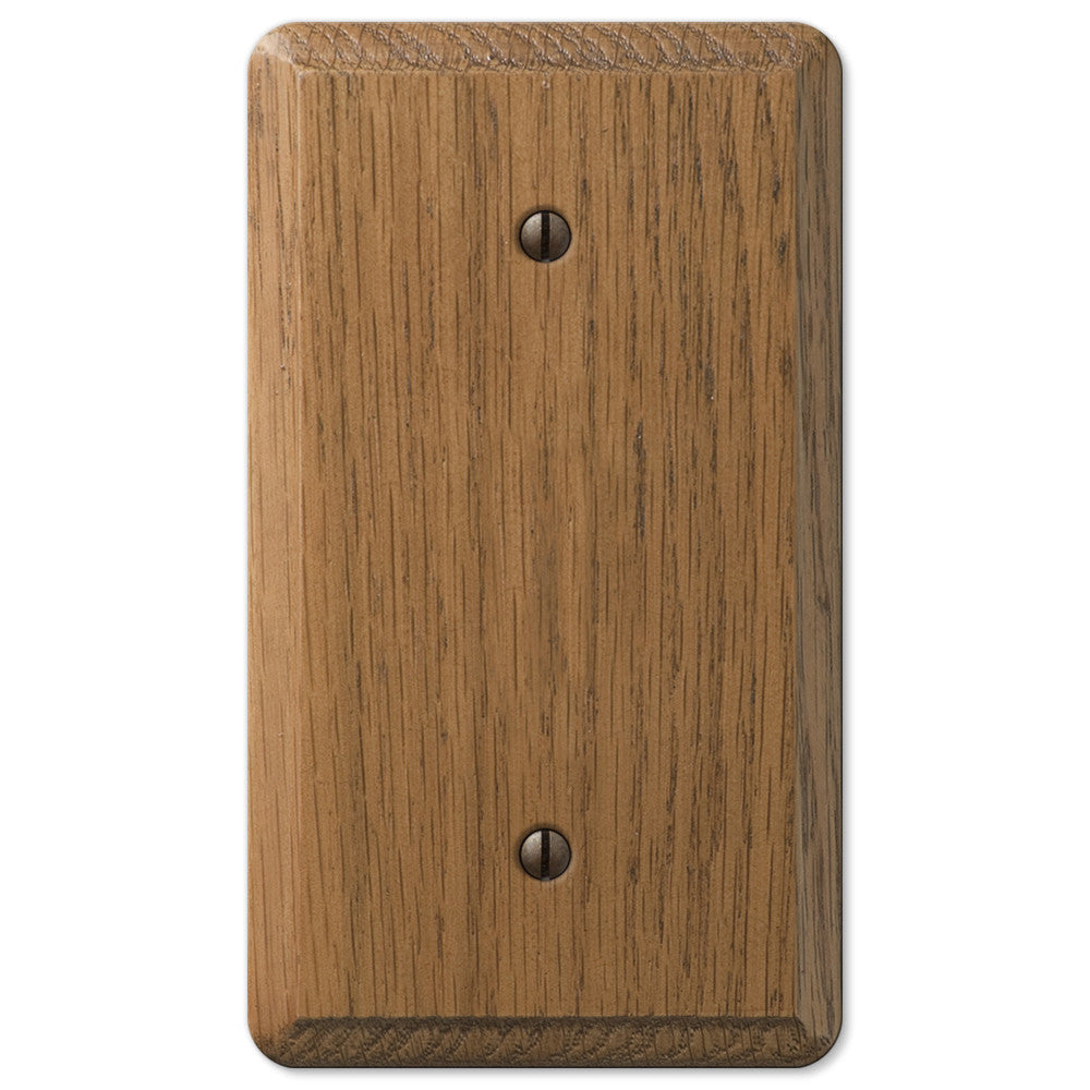 Contemporary Medium Oak Wood - 1 Blank Wallplate