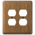 Contemporary Medium Oak Wood - 2 Duplex Wallplate