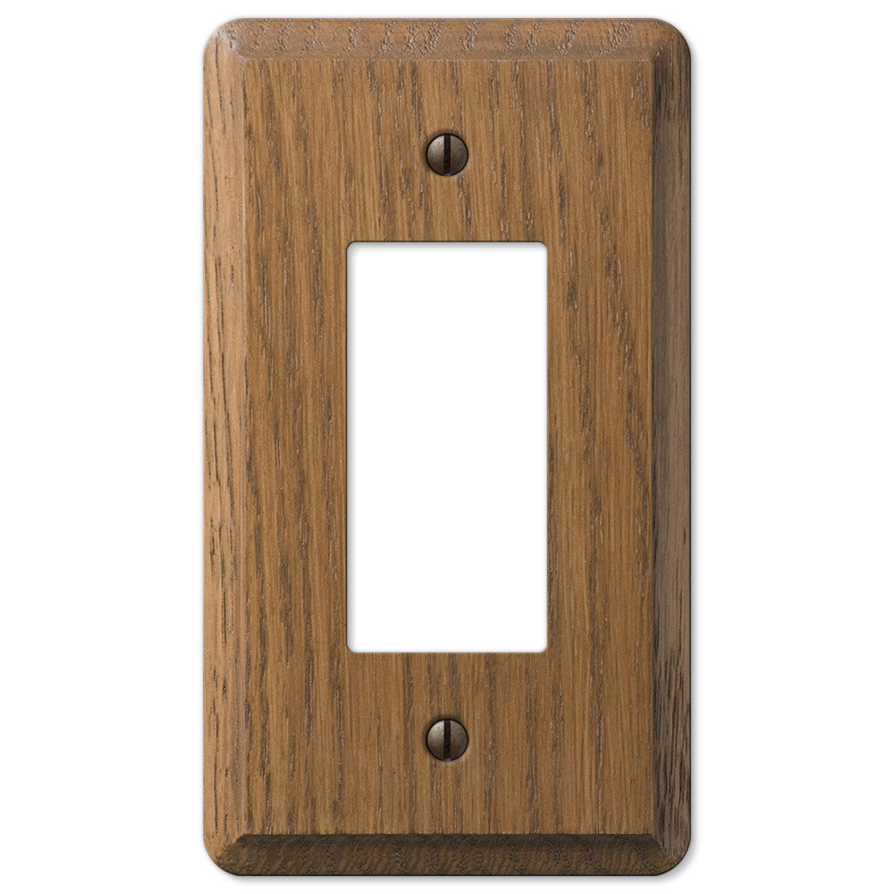 Contemporary Medium Oak Wood - 1 Rocker Wallplate