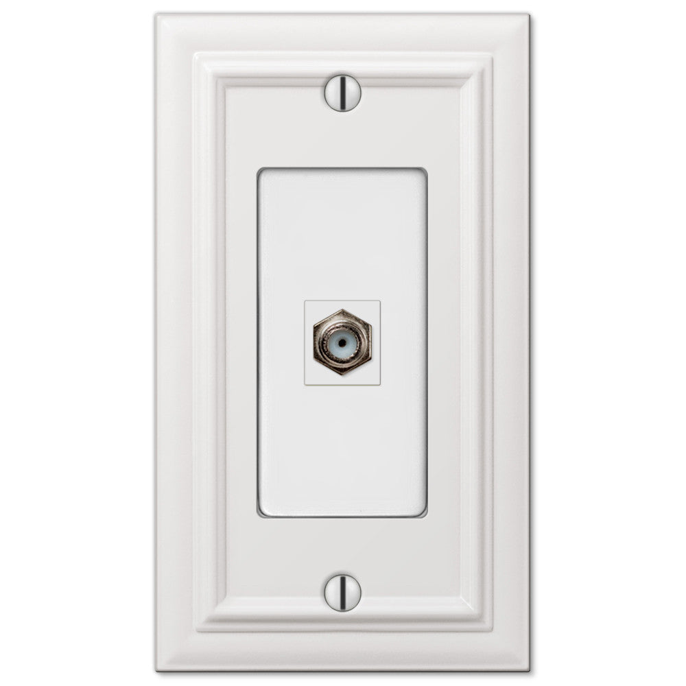 Continental White Cast - 1 Cable Jack Wallplate