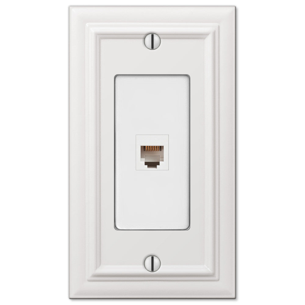 Continental White Cast - 1 Phone Jack Wallplate
