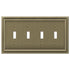 Continental Brushed Brass Cast - 4 Toggle Wallplate