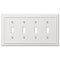 Continental White Cast - 4 Toggle Wallplate