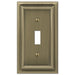 Continental Brushed Brass Cast - 1 Toggle Wallplate