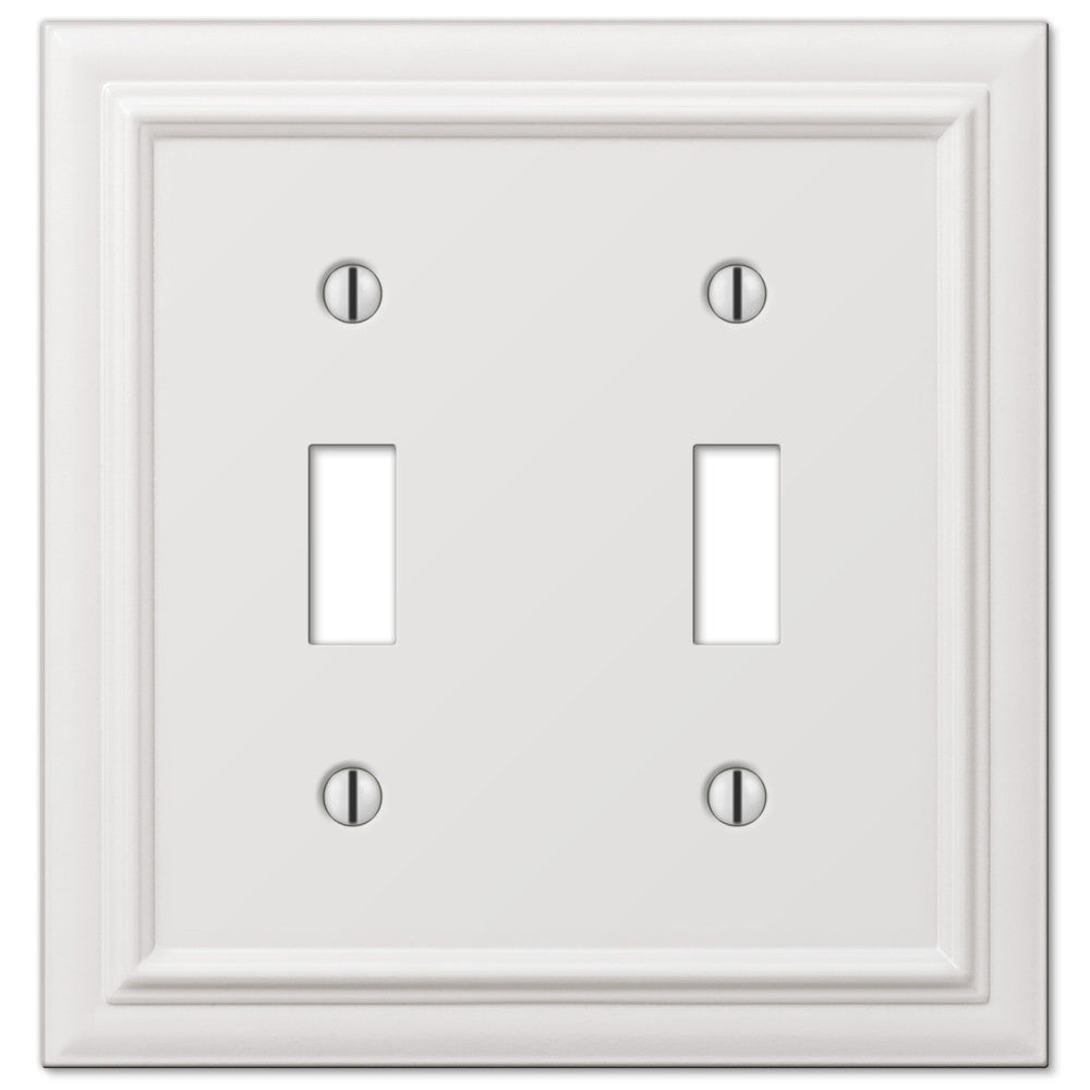 Continental White Cast - 2 Toggle Wallplate