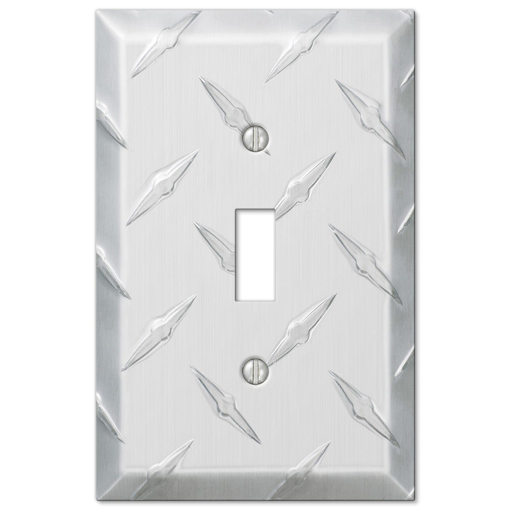Diamond Plate Aluminum - 1 Toggle Wallplate