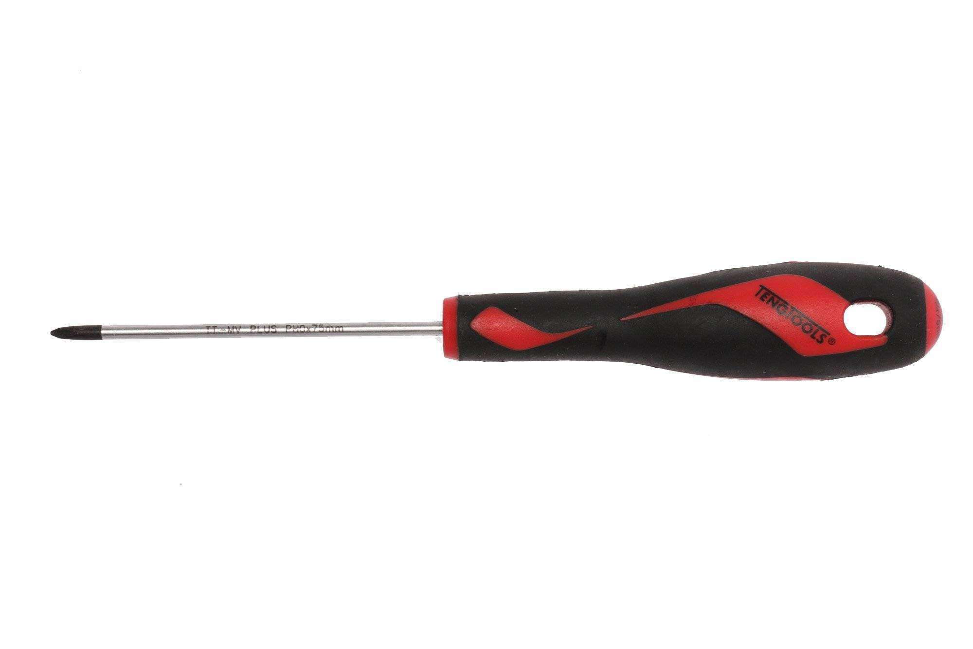 Teng Tools PH0 x 3 Inch / 75mm Head Phillips Screwdriver with Ergonomic, Comfortable Handle - MD940N