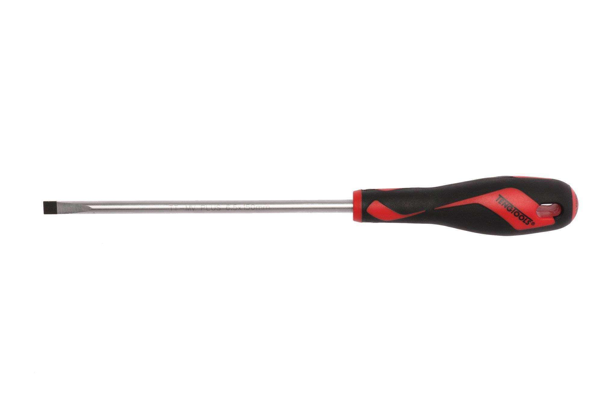 Teng Tools 6.5mm / 1/4 Inch x 150mm / 5.9 Inch Long Flat Type Slotted Head Screwdriver - MD928N5