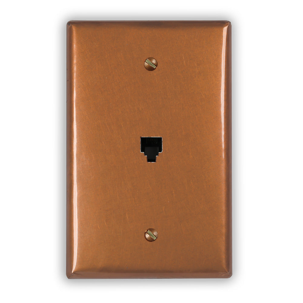 Antique Copper - 1 Phone Jack Wallplate