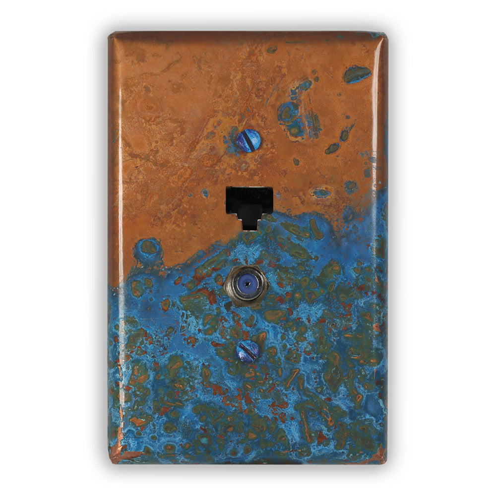 Azul Copper - 1 Data Jack / 1 Cable Jack Wallplate