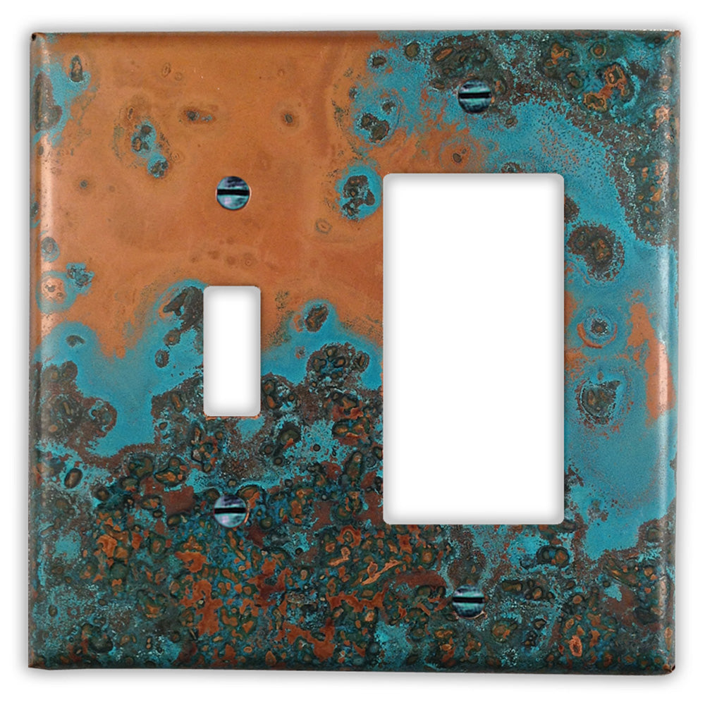 Azul Copper - 1 Toggle / 1 Rocker Wallplate