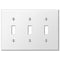 Pro White Smooth Steel - 3 Toggle Wallplate
