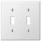 Pro White Smooth Steel - 2 Toggle Wallplate