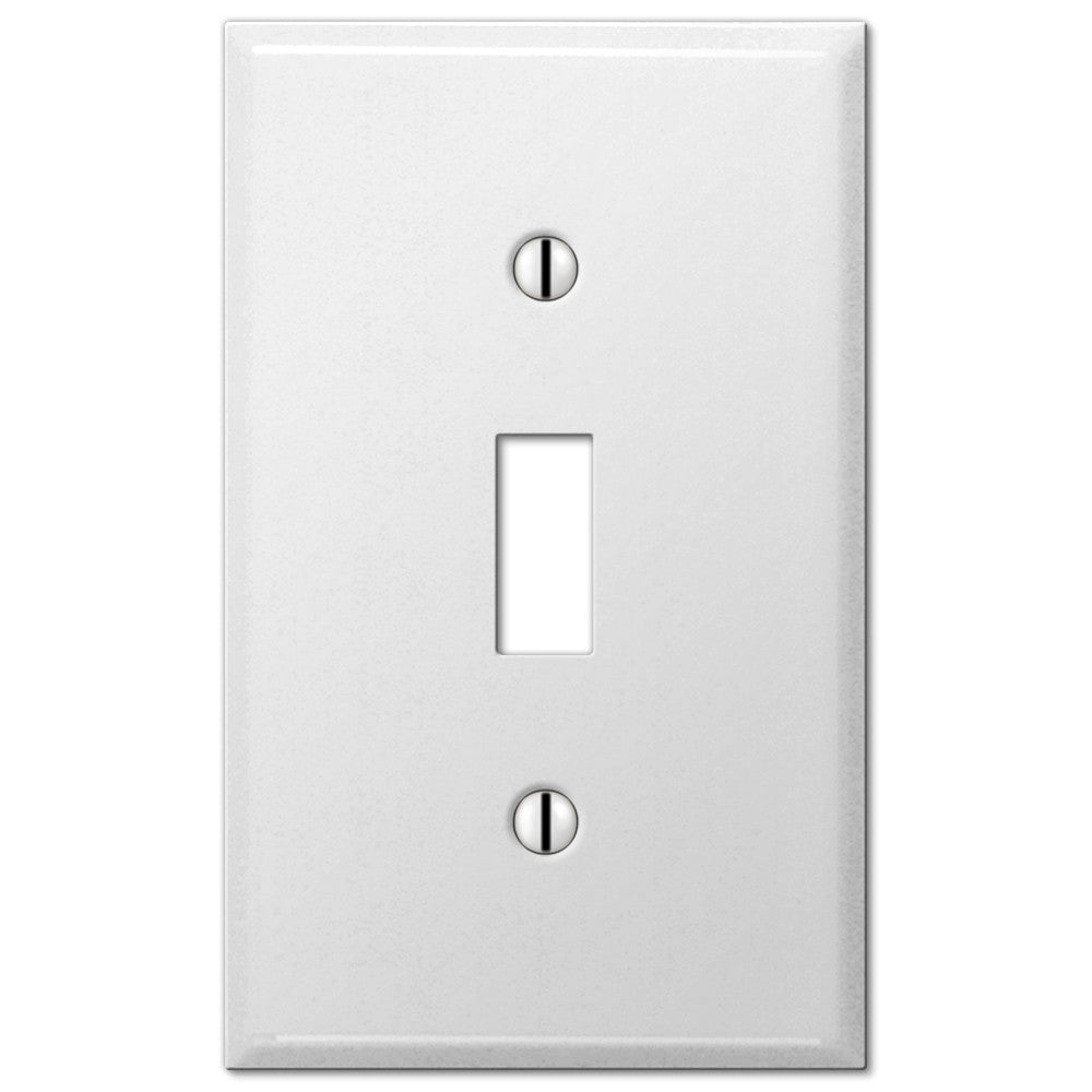 Pro White Smooth Steel - 1 Toggle Wallplate