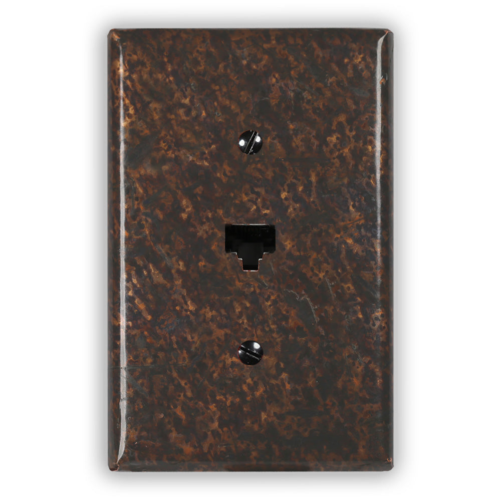 Distressed Dark Copper - 1 Data Jack Wallplate