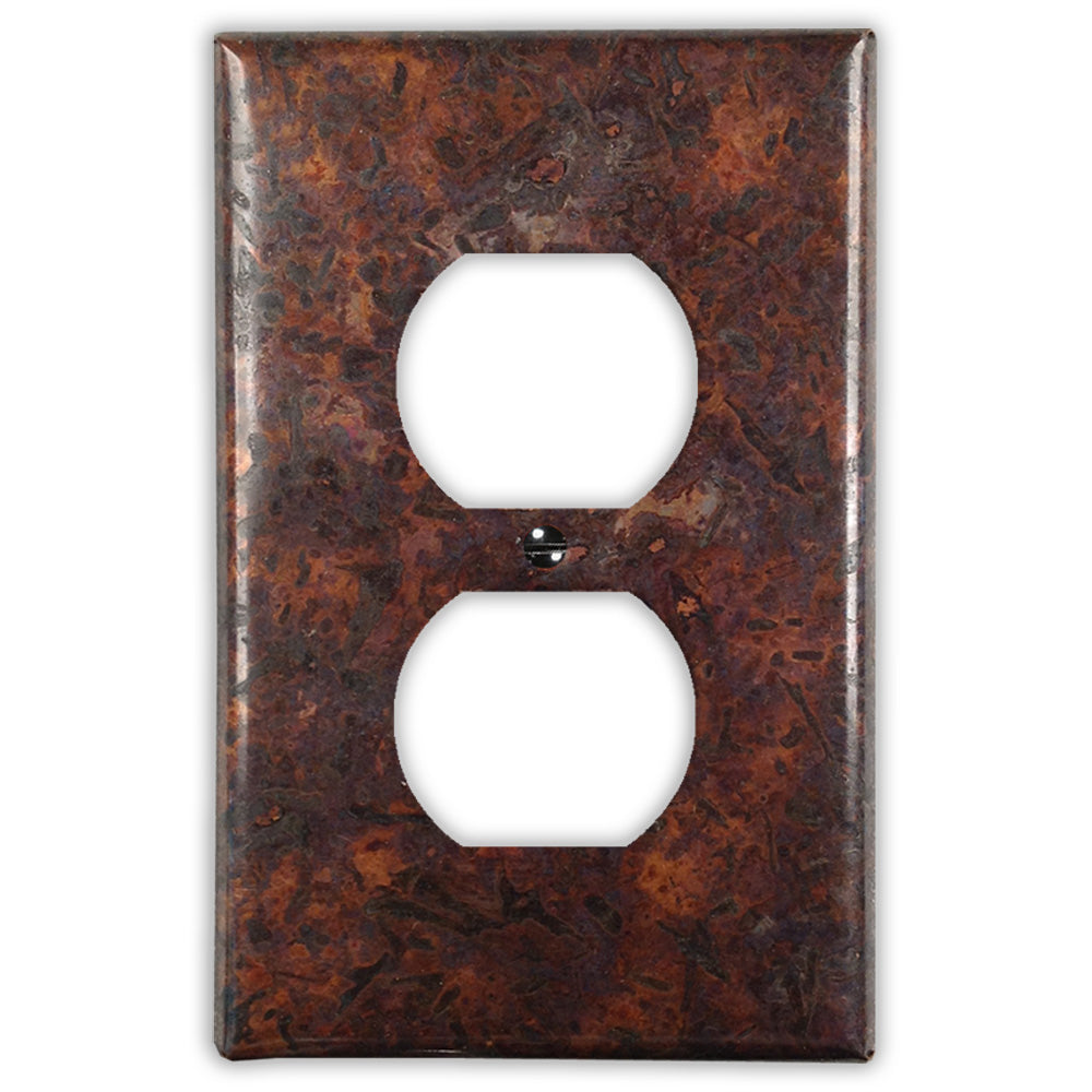 Distressed Dark Copper - 1 Duplex Wallplate