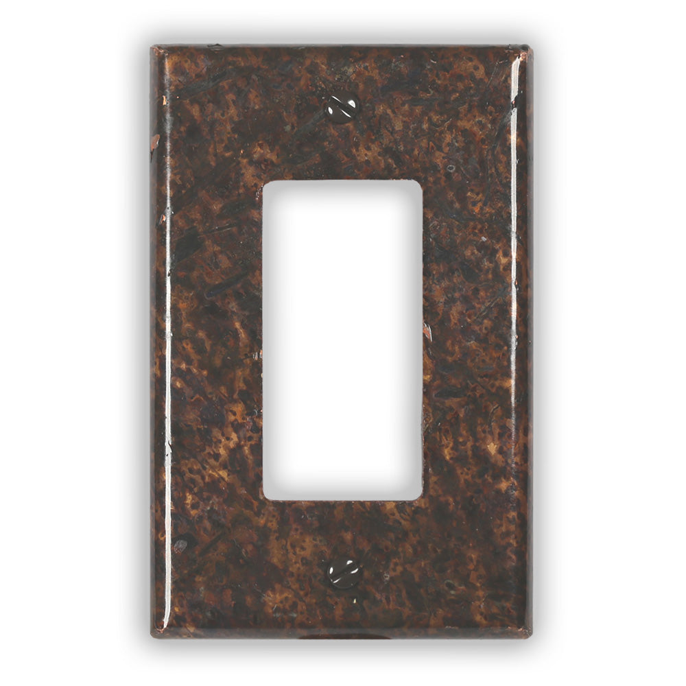 Distressed Dark Copper - 1 Rocker Wallplate
