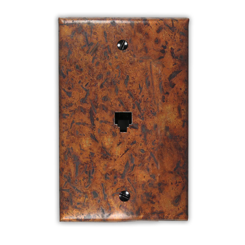 Distressed Light Copper - 1 Phone Jack Wallplate