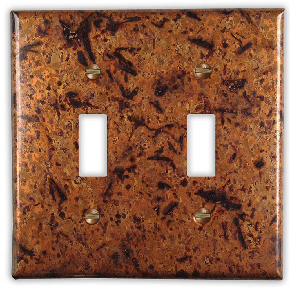 Distressed Light Copper - 2 Toggle Wallplate