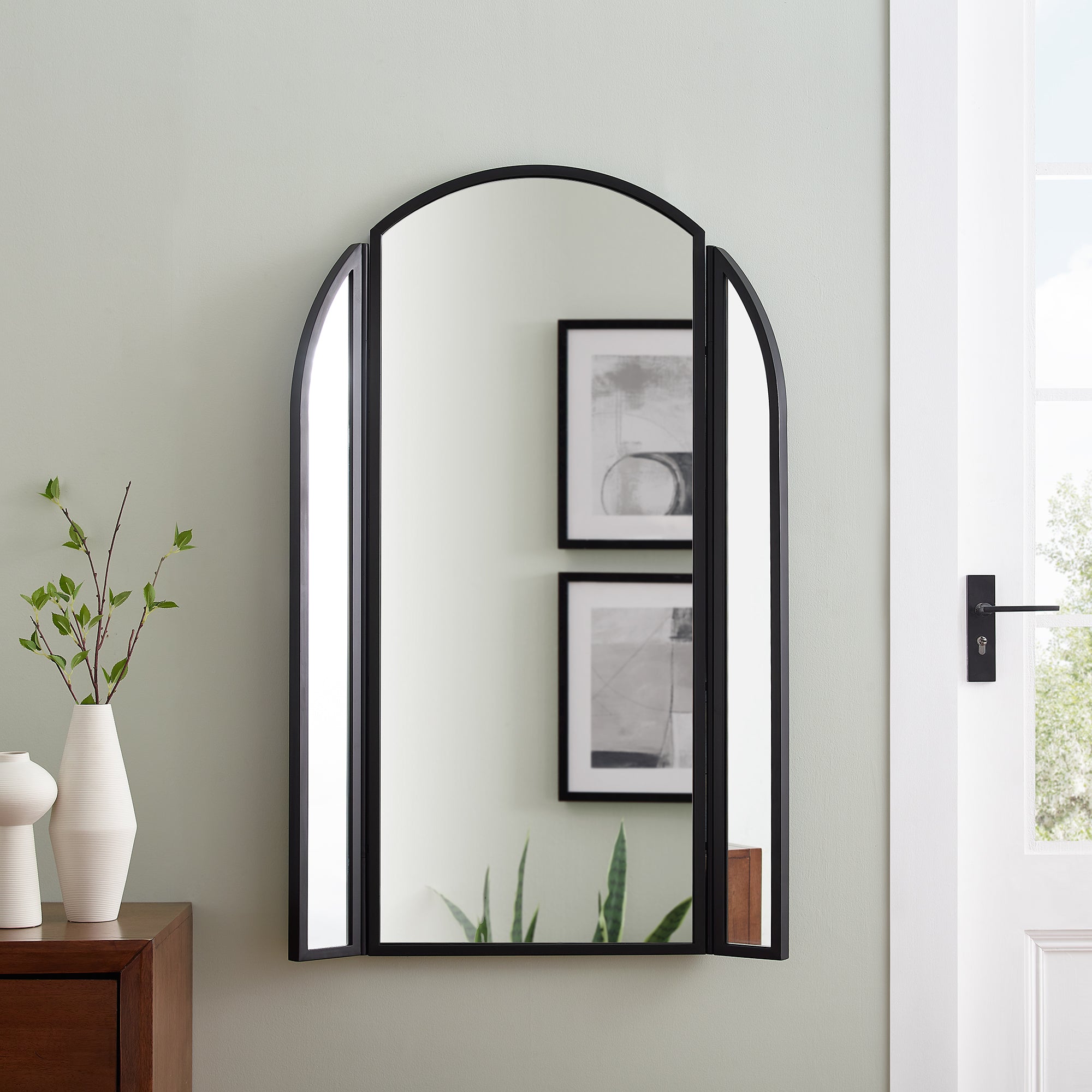 48" Arched Wall Mirror with Hinging Sides
