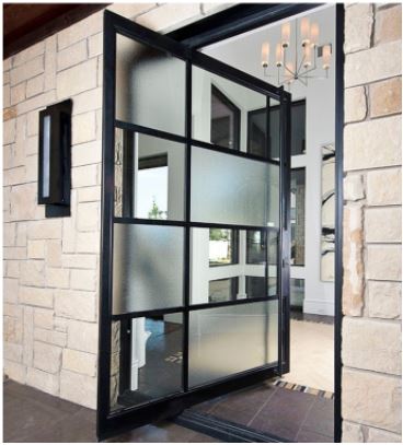Modern Multi Pane Glass Pivot Door