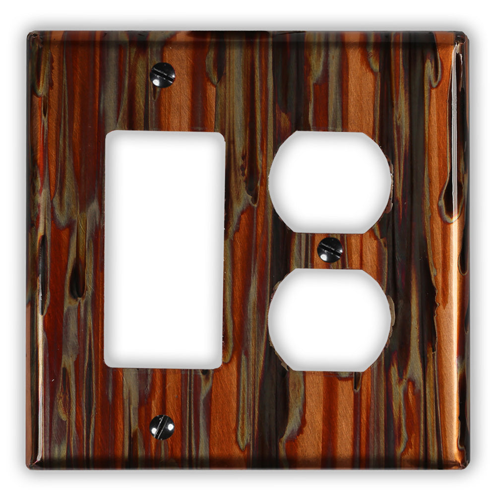 Enchantment Vertical Copper - 1 Rocker / 1 Duplex Wallplate