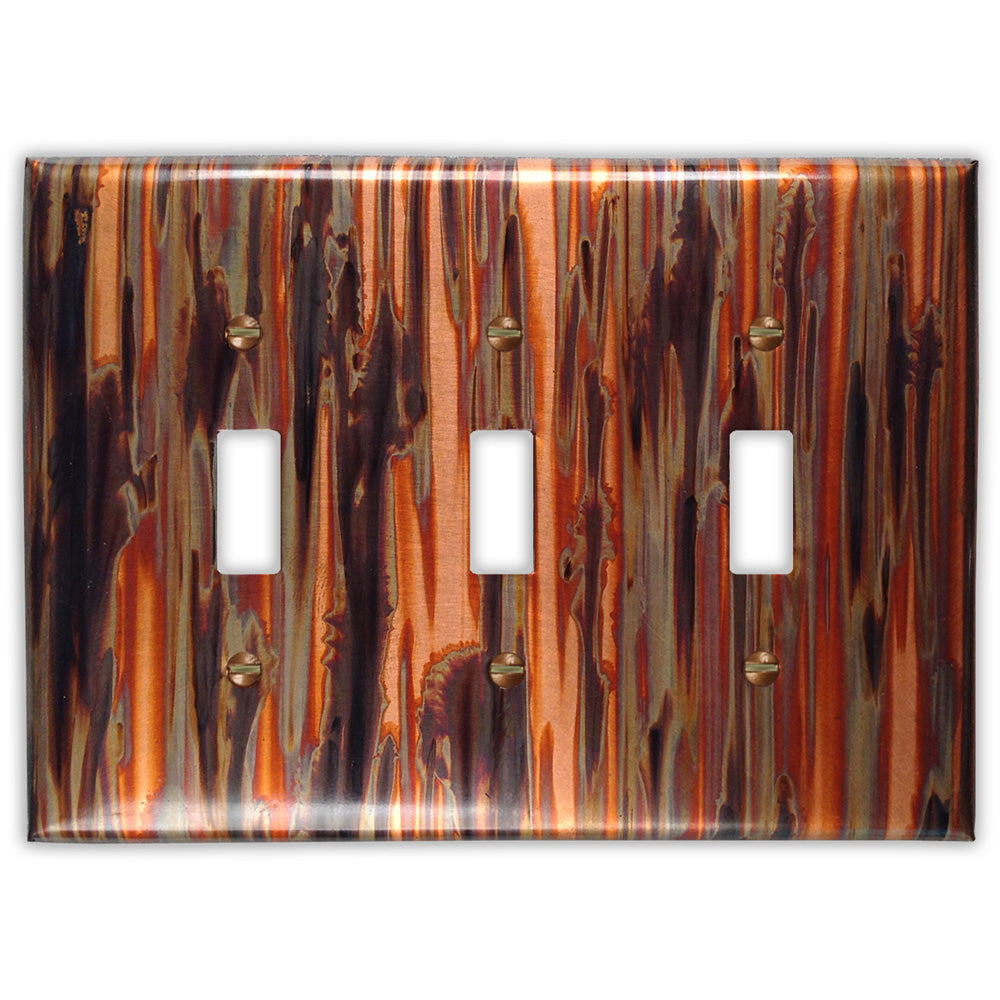Enchantment Vertical Copper - 3 Toggle Wallplate