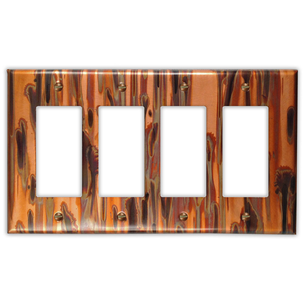 Enchantment Vertical Copper - 4 Rocker Wallplate