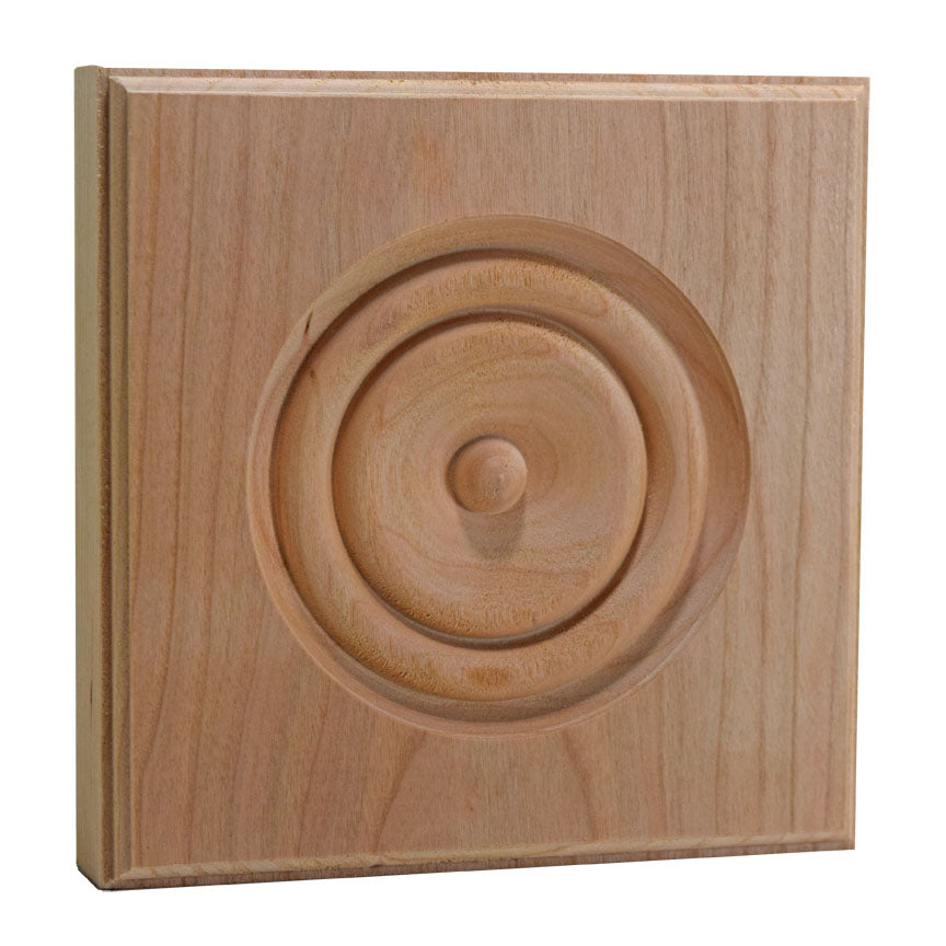 Hardwood Casing Corner Rosette Block 1 inch x 5-1/2 inch Square EWAP90