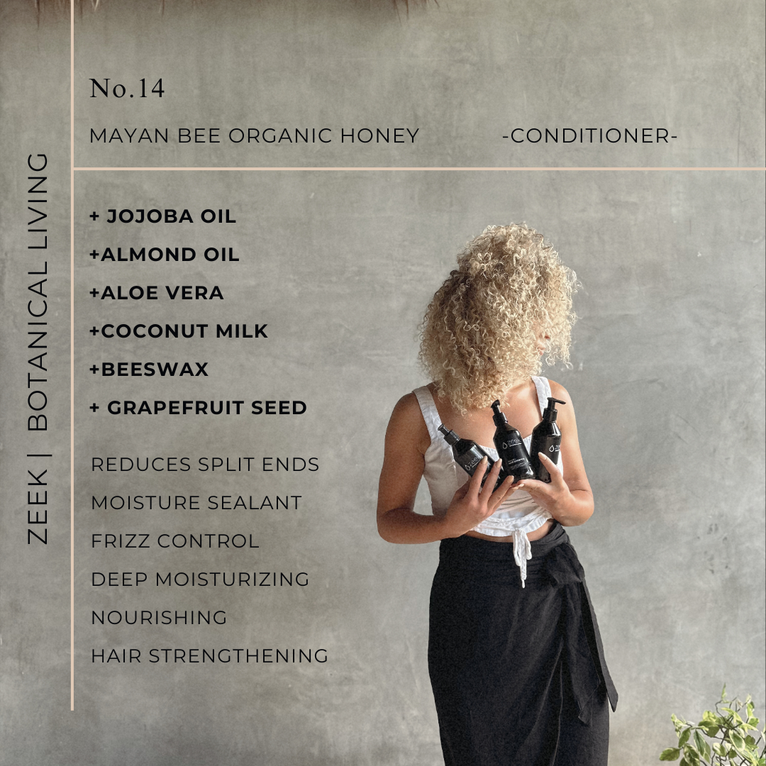 Zeek Mayan Bee Organic Honey Sey: Shampoo, Conditioner, & Body Wash  / 8 Oz Bottles