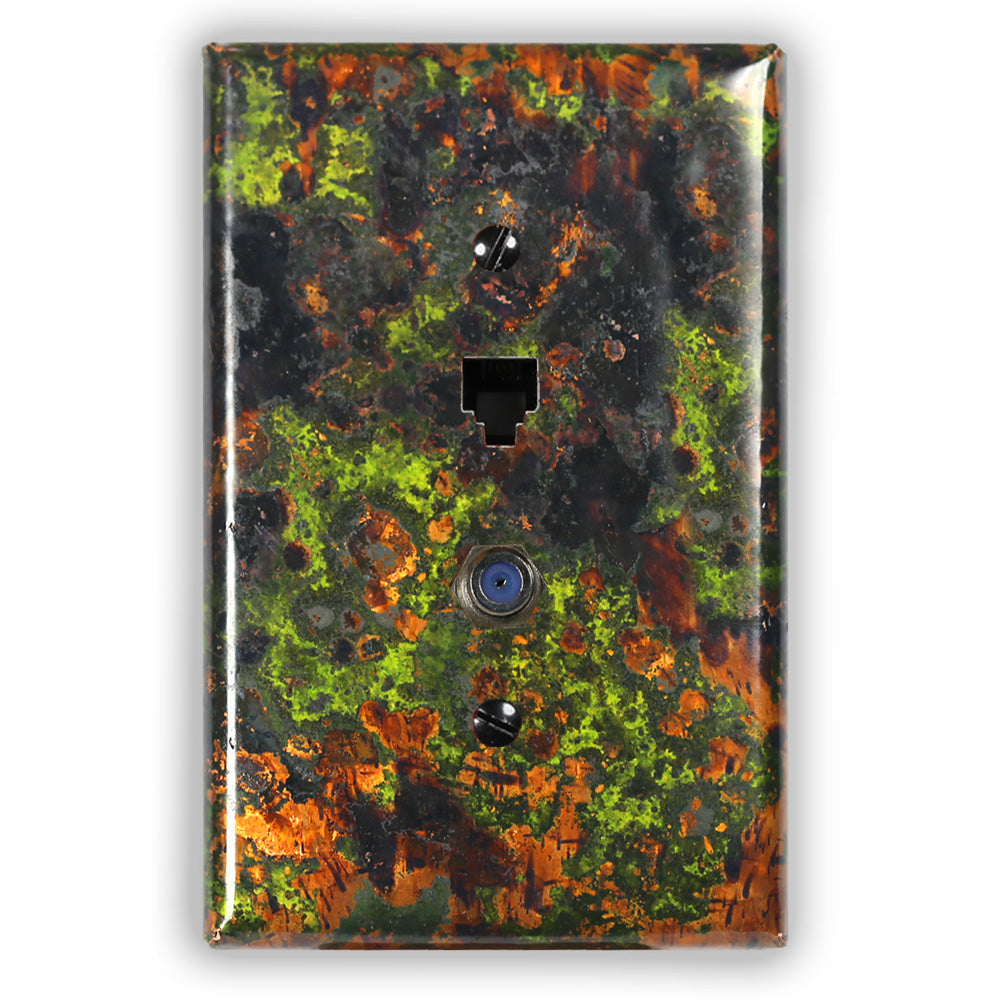 Irish Moss Copper - 1 Phone Jack / 1 Cable Jack Wallplate