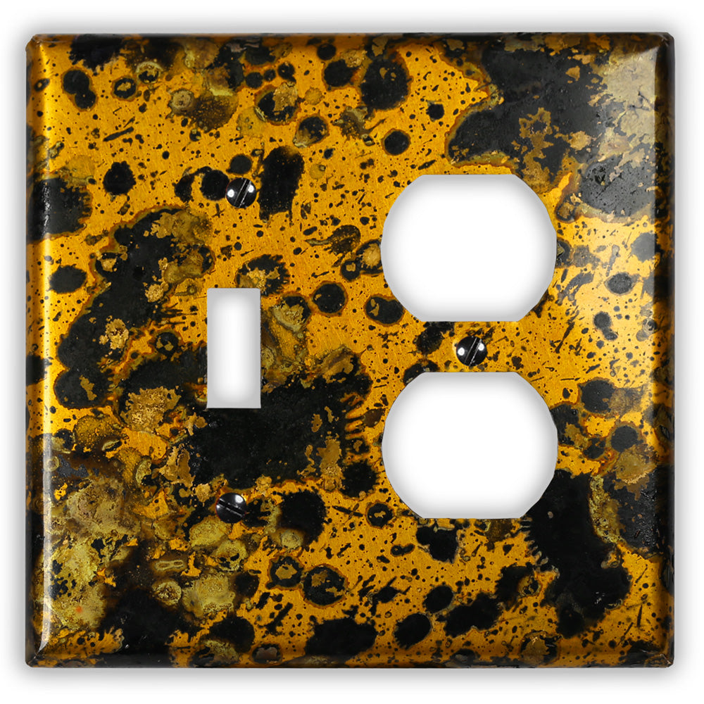 Leopard Copper - 1 Toggle / 1 Duplex Wallplate