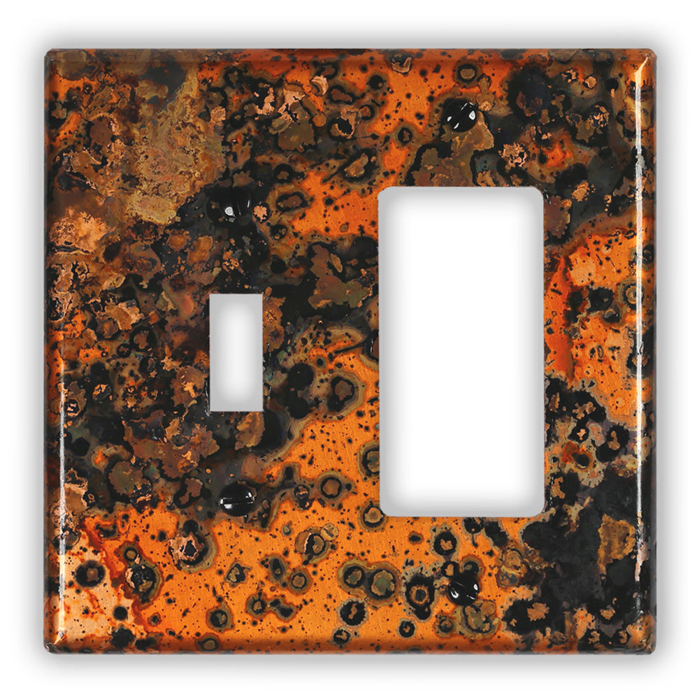 Leopard Copper - 1 Toggle / 1 Rocker Wallplate