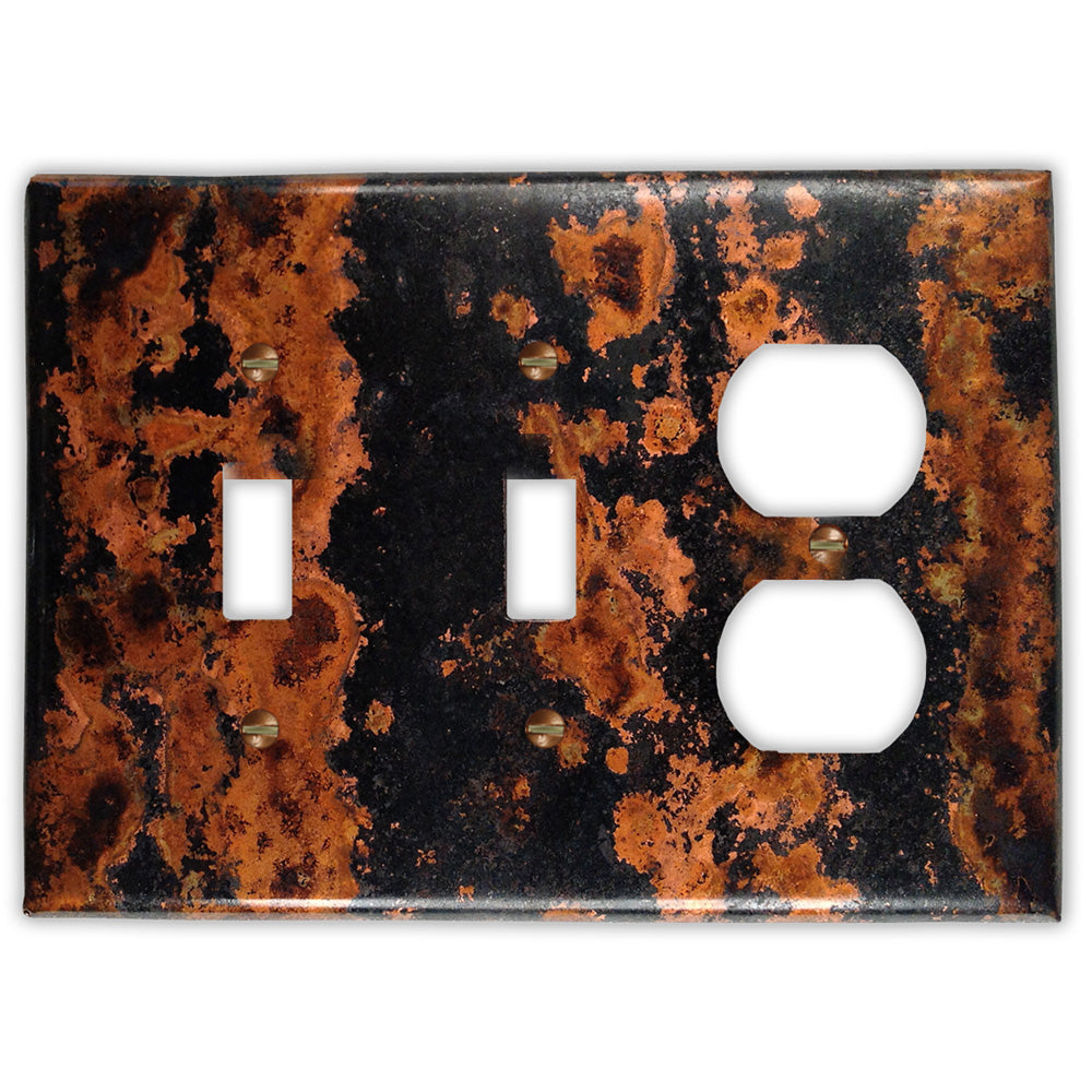 Leopard Copper - 2 Toggle / 1 Duplex Wallplate