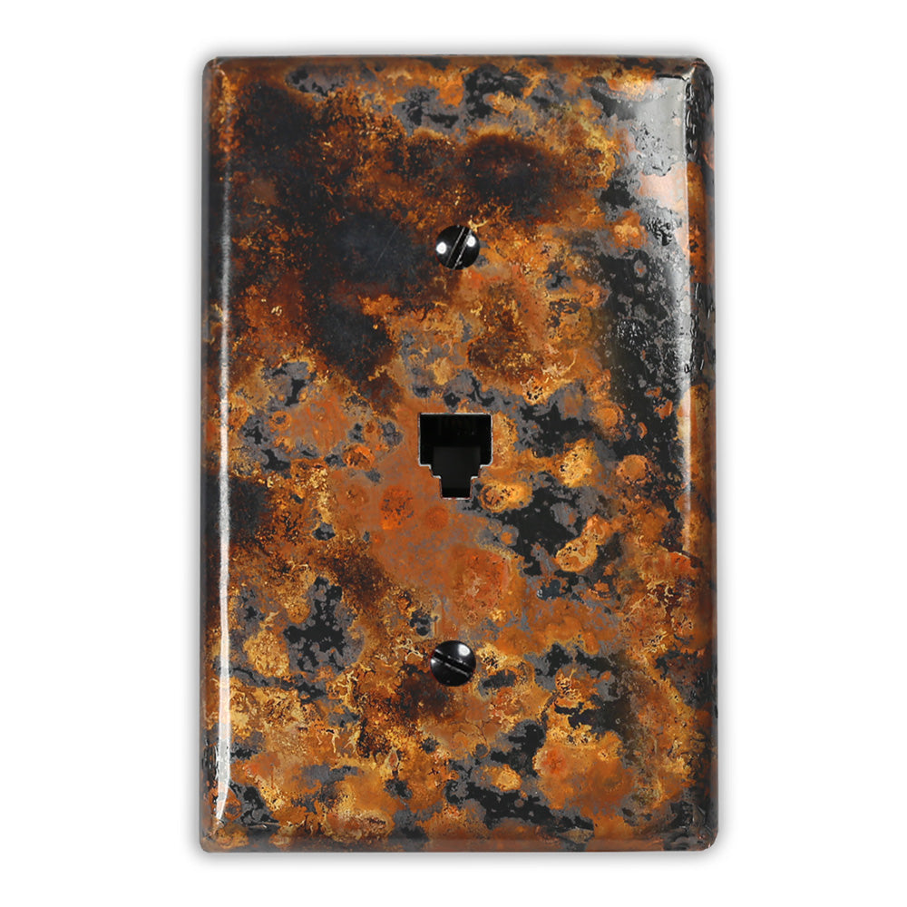 Mottled Copper - 1 Phone Jack Wallplate