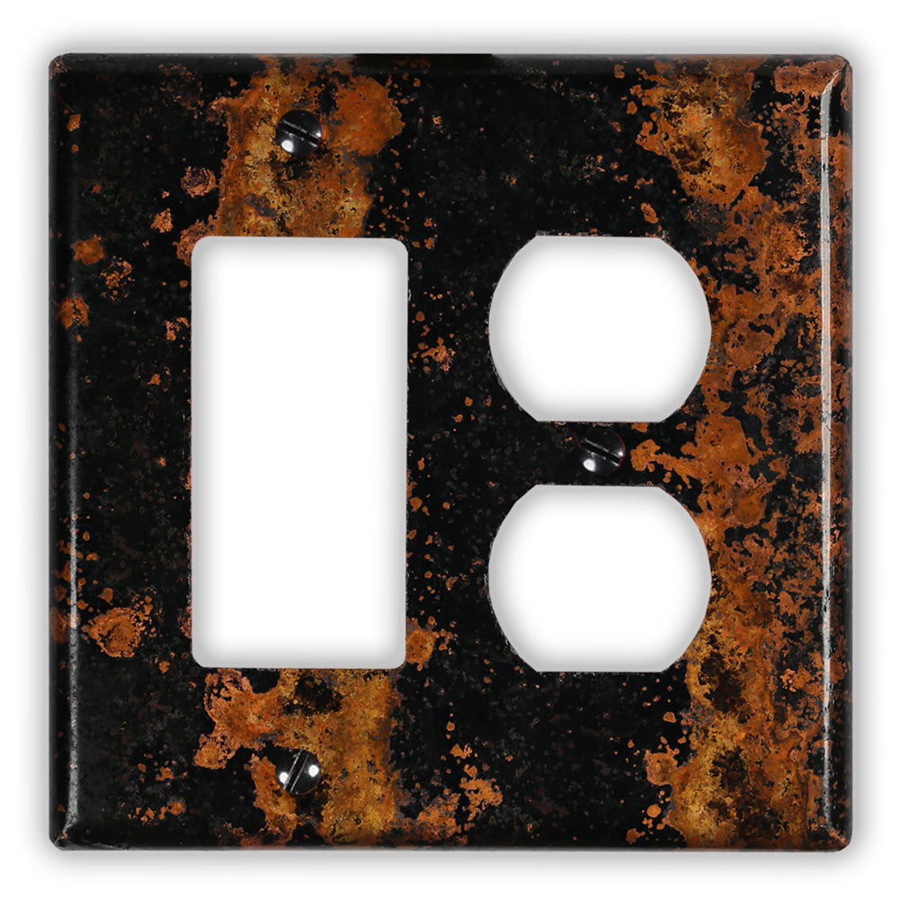 Mottled Copper - 1 Rocker / 1 Duplex Wallplate