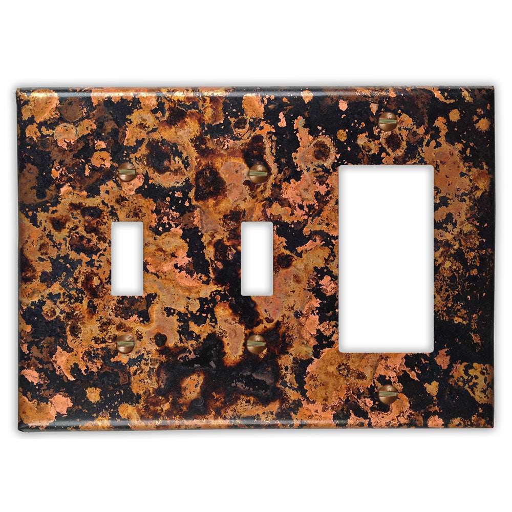 Mottled Copper - 2 Toggle / 1 Rocker Wallplate
