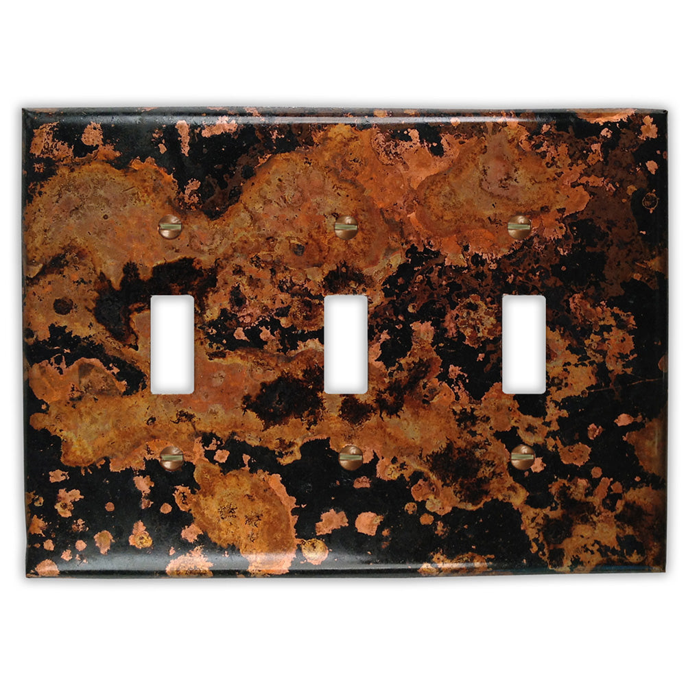 Mottled Copper - 3 Toggle Wallplate
