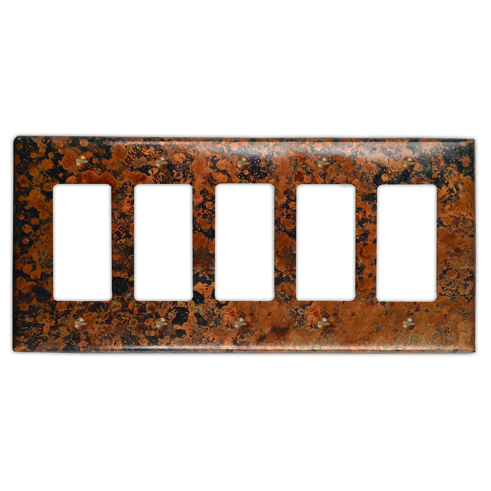 Mottled Copper - 5 Rocker Wallplate