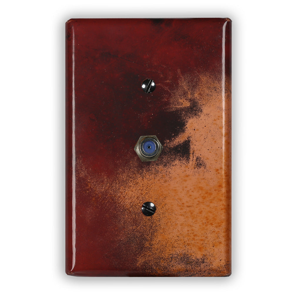 Red and Black Copper - 1 Cable Jack Wallplate