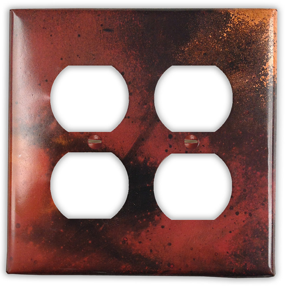 Red and Black Copper - 2 Duplex Wallplate