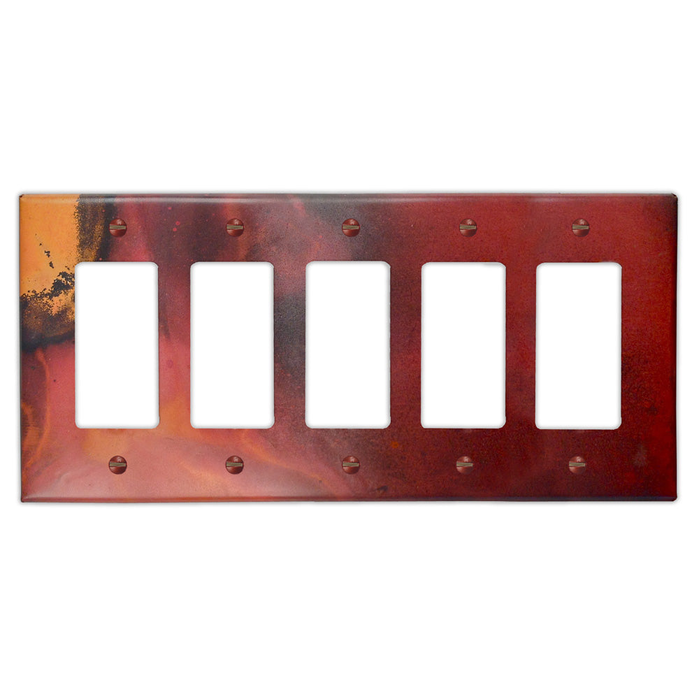 Red and Black Copper - 5 Rocker Wallplate