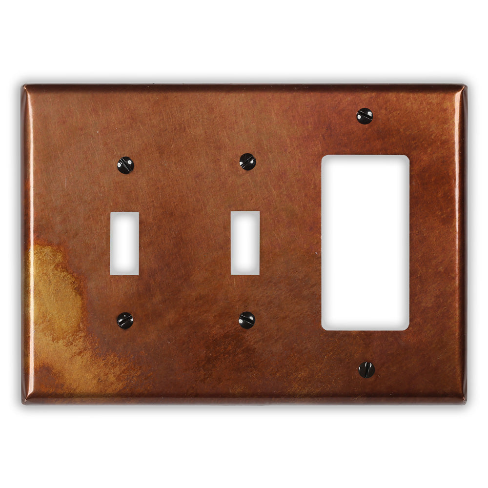Rustic Copper - 2 Toggle / 1 Rocker Wallplate