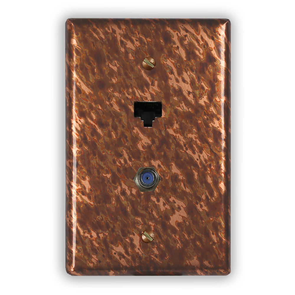 Sandstorm Copper - 1 Data Jack / 1 Cable Jack Wallplate