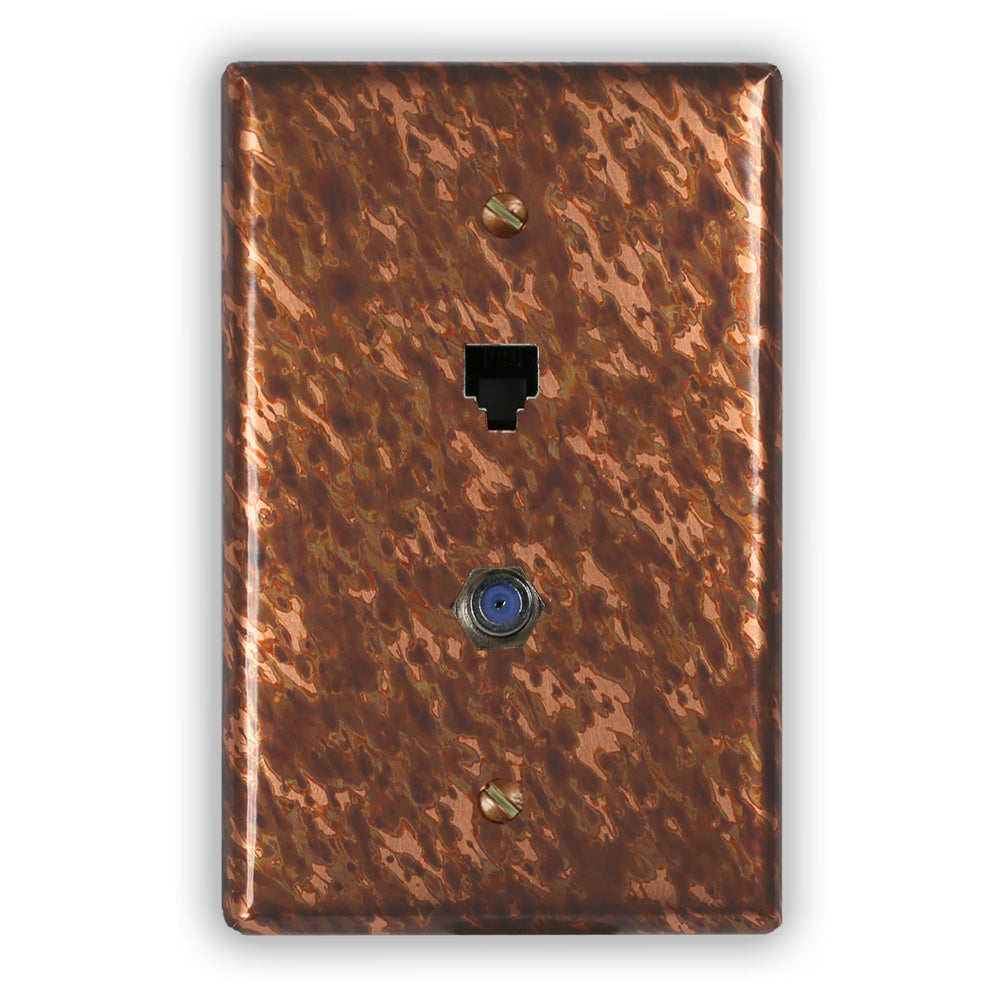 Sandstorm Copper - 1 Phone Jack / 1 Cable Jack Wallplate