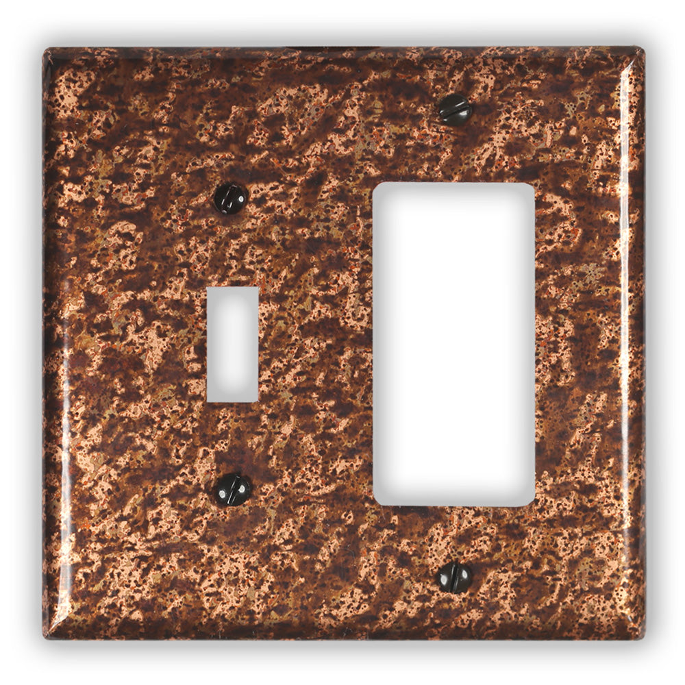 Sandstorm Copper - 1 Toggle / 1 Rocker Wallplate