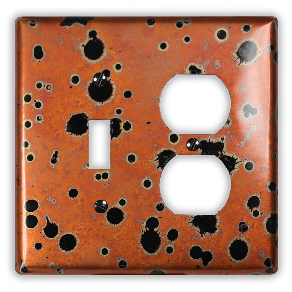 Sunburst Copper - 1 Toggle / 1 Duplex Wallplate